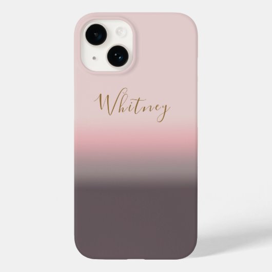 Coques Case-Mate iPhone Monogramme de nom personnalisé moderne rose (Verso)