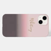 Coques Case-Mate iPhone Monogramme de nom personnalisé moderne rose (Verso (horizontal))