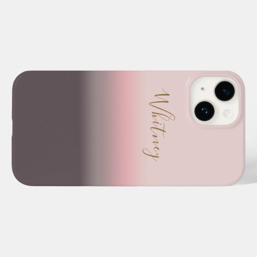 Coques Case-Mate iPhone Monogramme de nom personnalisé moderne rose (Verso (horizontal))