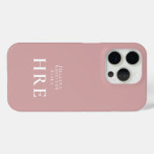 Coques Case-Mate iPhone Monogramme de nom rose moderne (Verso (horizontal))