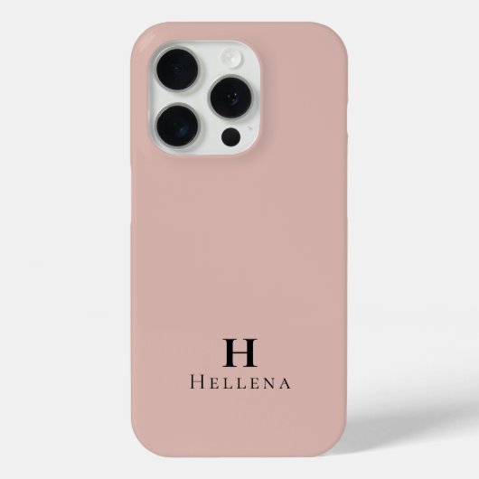 Coques Case-Mate iPhone Monogramme de nom rose poudré moderne (Verso)