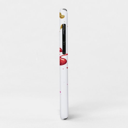 Coques Case-Mate iPhone Monogramme de nuqueur violet rose rouge or (Dos/Gauche)