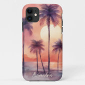 Coques Case-Mate iPhone Monogramme de palmes tropicaux (Dos)