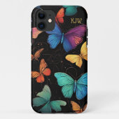Coques Case-Mate iPhone Monogramme de papillons vibrants (Dos)