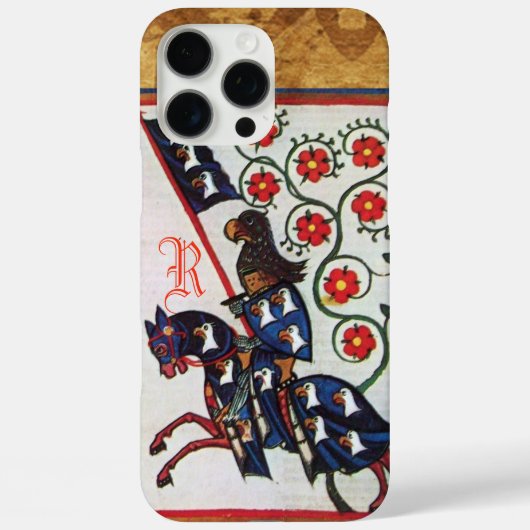COQUES Case-Mate iPhone MONOGRAMME DE PARCHEMENT MÉDIÉVÉNILE DU CHEVAL BLE (Verso)