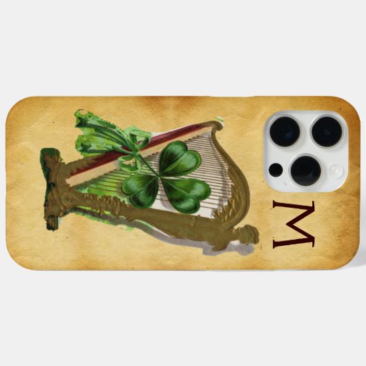 COQUES Case-Mate iPhone MONOGRAMME DE PARCHEMENT SHAMROCK VERT (Verso (horizontal))