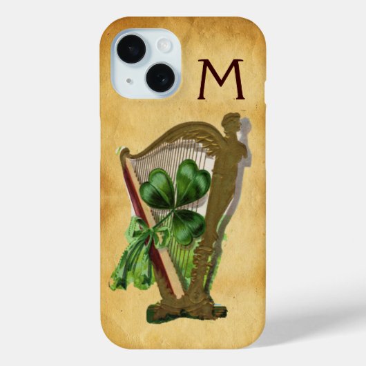 COQUES Case-Mate iPhone MONOGRAMME DE PARCHEMENT SHAMROCK VERT (Verso)