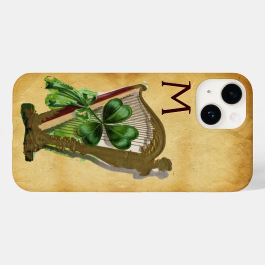 COQUES Case-Mate iPhone MONOGRAMME DE PARCHEMENT SHAMROCK VERT (Verso (horizontal))