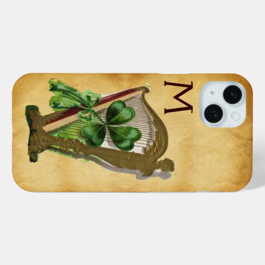 COQUES Case-Mate iPhone MONOGRAMME DE PARCHEMENT SHAMROCK VERT (Verso (horizontal))