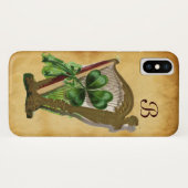 COQUES Case-Mate iPhone MONOGRAMME DE PARCHEMENT SHAMROCK VERT (Dos (Horizontal))