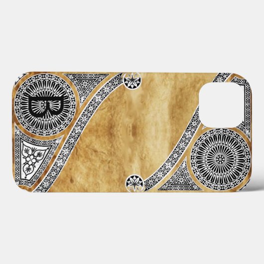 Coques Case-Mate iPhone MONogramme de parchemin ARCHITECTURE RENAISSANCE (Verso (horizontal))