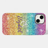 Coques Case-Mate iPhone Monogramme de Parties scintillant arc-en-ciel Whim (Verso (horizontal))