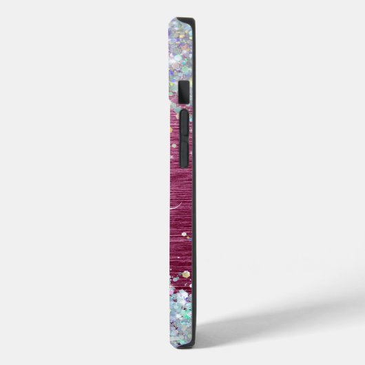 Coques Case-Mate iPhone Monogramme de Parties scintillant de Faux Holograp (Verso / Gauche)