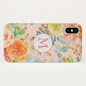 Coques Case-Mate iPhone Monogramme de Parties scintillant d'Eucalyptus ros (Dos (Horizontal))