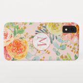 Coques Case-Mate iPhone Monogramme de Parties scintillant d'Eucalyptus ros (Dos (Horizontal))