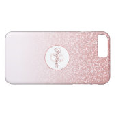Coques Case-Mate iPhone Monogramme de Parties scintillant d'or Rose (Dos (Horizontal))