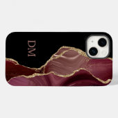 Coques Case-Mate iPhone Monogramme de Parties scintillant dorée en satin v (Verso (horizontal))