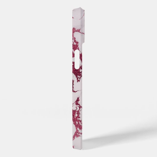 Coques Case-Mate iPhone Monogramme de Parties scintillant en marbre rose p (Verso / Droite)