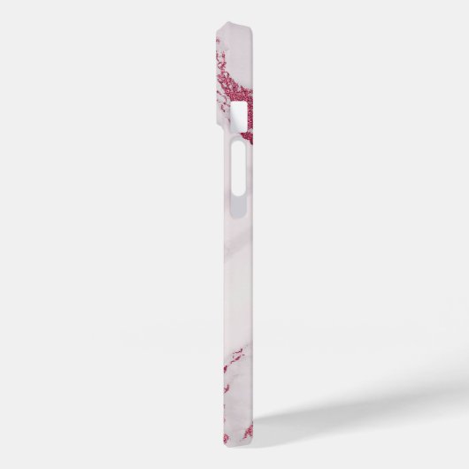 Coques Case-Mate iPhone Monogramme de Parties scintillant en marbre rose p (Verso / Gauche)