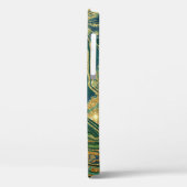 Coques Case-Mate iPhone Monogramme de Parties scintillant en marbre vert o (Verso / Gauche)