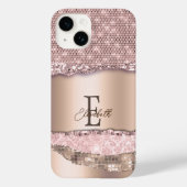 Coques Case-Mate iPhone Monogramme de Parties scintillant Gold Diamonds Ro (Verso)