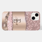 Coques Case-Mate iPhone Monogramme de Parties scintillant Gold Diamonds Ro (Verso (horizontal))