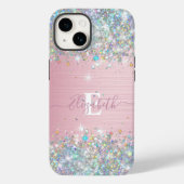 Coques Case-Mate iPhone Monogramme de Parties scintillant moderne Blush Ho (Verso)