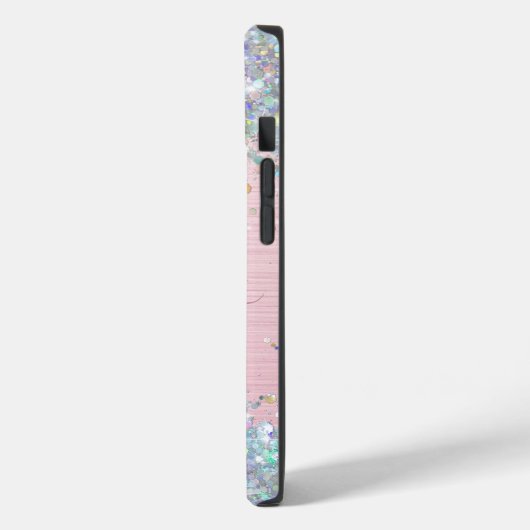 Coques Case-Mate iPhone Monogramme de Parties scintillant moderne Blush Ho (Verso / Gauche)