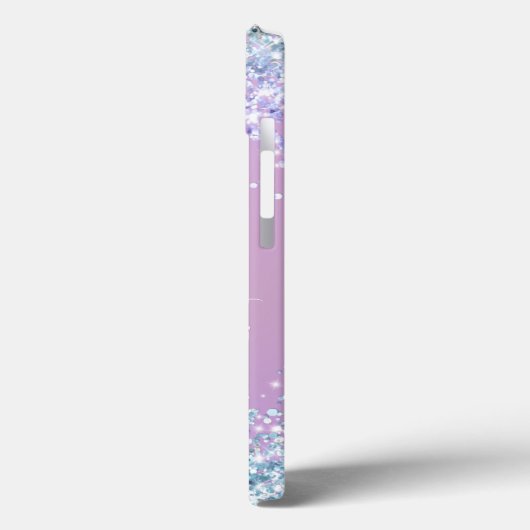 Coques Case-Mate iPhone Monogramme de Parties scintillant moderne violet (Verso / Gauche)