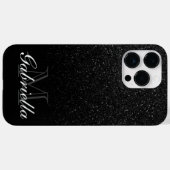Coques Case-Mate iPhone Monogramme de Parties scintillant noire (Verso (horizontal))