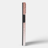 Coques Case-Mate iPhone Monogramme de Parties scintillant or Rose moderne (Verso / Droite)