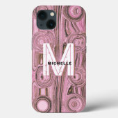 Coques Case-Mate iPhone Monogramme de Parties scintillant or Super rose pâ (Verso)