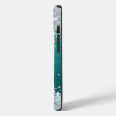 Coques Case-Mate iPhone Monogramme de Parties scintillant Turquoise modern (Verso / Gauche)
