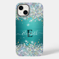 Monogramme de Parties scintillant Turquoise modern