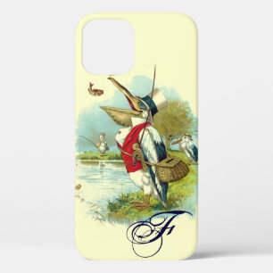Coque iPhone 12 MONOGRAMME DE PÊCHE, crème
