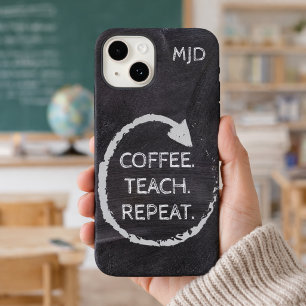 Coque Pour iPhone 14 Monogramme de phrase de tableau noir