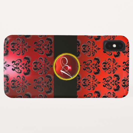COQUES Case-Mate iPhone MONOGRAMME DE PIERRE BLACK ROUGE (Dos (Horizontal))
