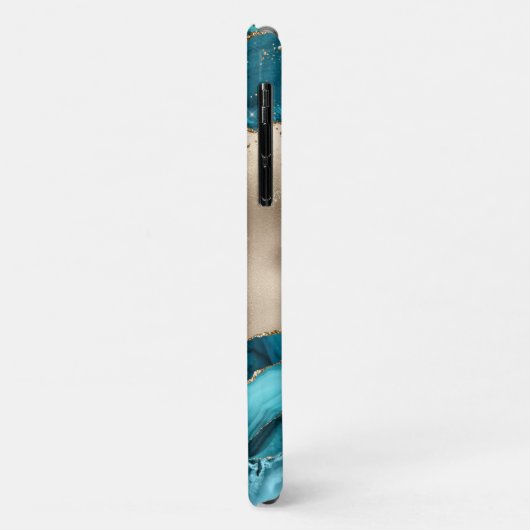 Coques Case-Mate iPhone Monogramme de pierre d'âge Turquoise Turquoise & O (Dos/Gauche)