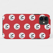 Coques Case-Mate iPhone Monogramme de point de polka rouge (Dos (Horizontal))