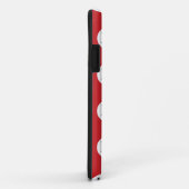 Coques Case-Mate iPhone Monogramme de point de polka rouge (Dos/Droite)