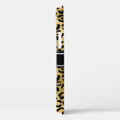 Coques Case-Mate iPhone Monogramme de points de léopard noir or (Verso / Droite)