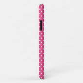 Coques Case-Mate iPhone Monogramme de Quatrefoil Pois rose (Dos/Droite)