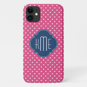 Case-Mate iPhone Case Monogramme de Quatrefoil Pois rose