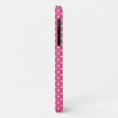 Coques Case-Mate iPhone Monogramme de Quatrefoil Pois rose (Dos/Gauche)