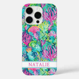 Coques iPhone 16 Pro Monogramme de récif corallien coloré