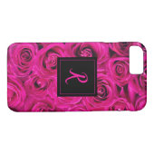 Coques Case-Mate iPhone Monogramme de Rose (Dos (Horizontal))
