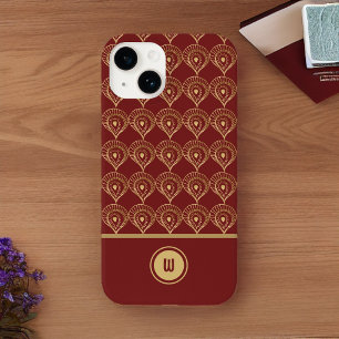 Coque Pour iPhone 14 Monogramme de rouille et d'or Boho Motif