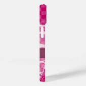 Coques Case-Mate iPhone monogramme de ruban rose chaud (Verso / Droite)