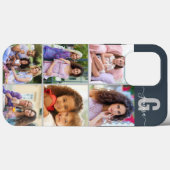 Coques Case-Mate iPhone Monogramme de script élégant 6 Photo Ardoise Bleu (Verso (horizontal))