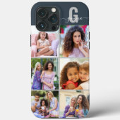 Coques Case-Mate iPhone Monogramme de script élégant 6 Photo Ardoise Bleu (Verso)